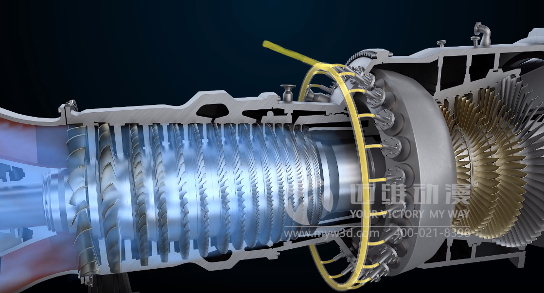當燃氣輪機三維動畫葉輪轉(zhuǎn)動時，它所展現(xiàn)的營銷價值可想而知！(圖3)